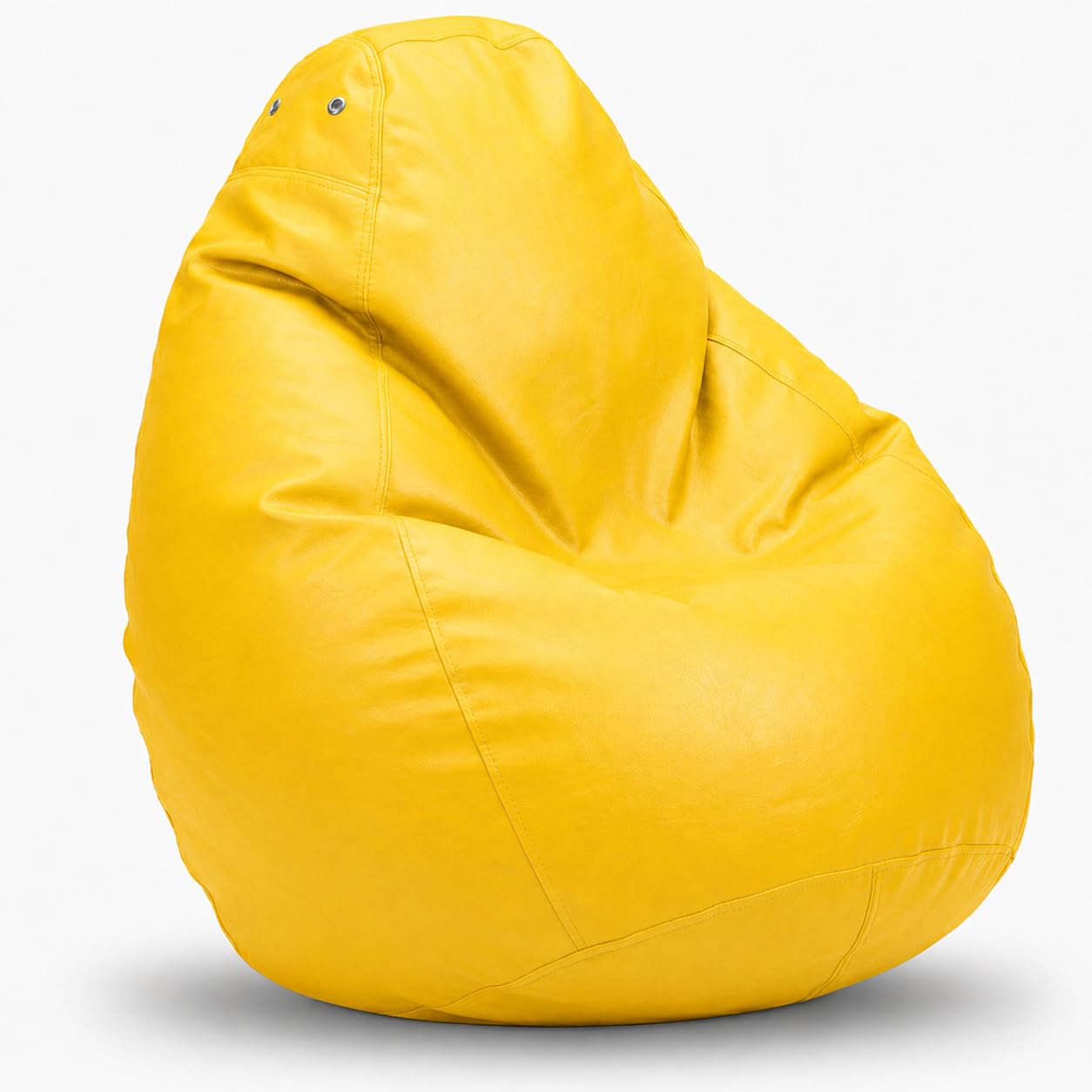 Puff Fofão Adultos e Crianças em Courino com Enchimento, Sala, Quarto Gamer — Amarelo