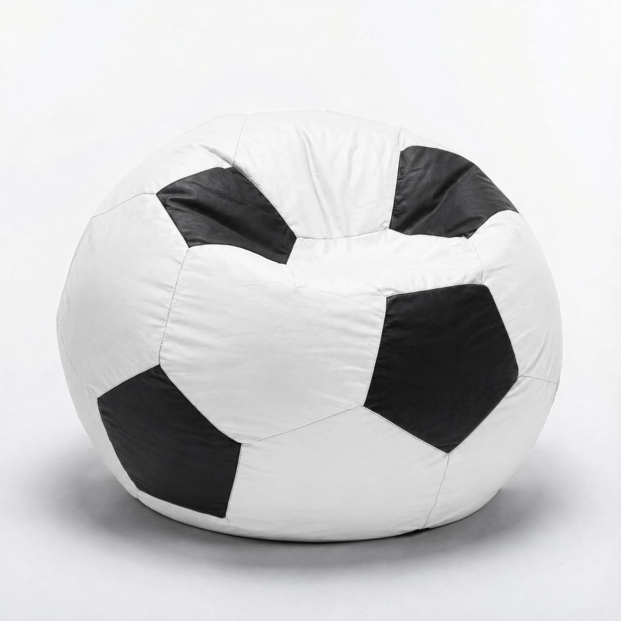 Puff Bola de Futebol Grande em Courino com Enchimento Sala Quarto Gamer