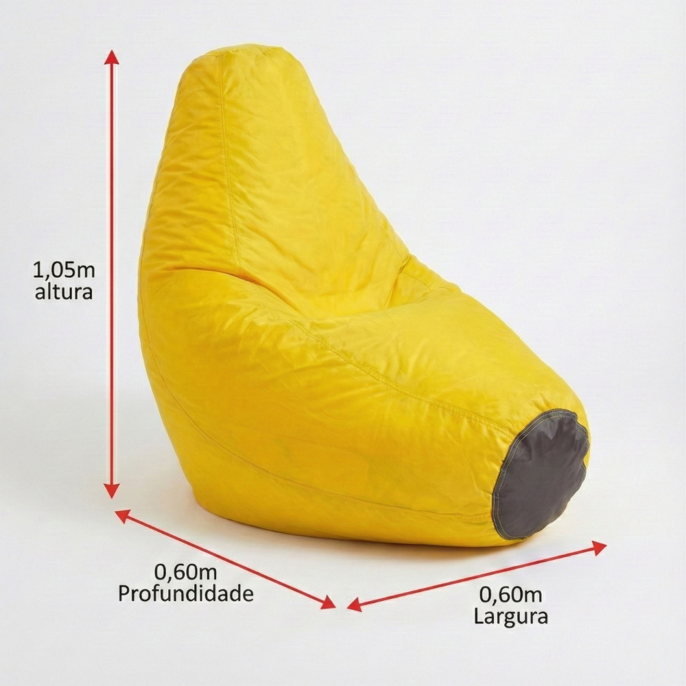 Puff Banana Infantil com Enchimento Courino Premium