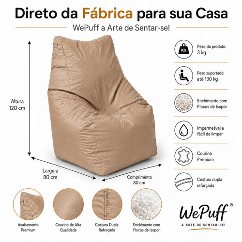 Puff Americano Grande com Enchimento em Courino Poltrona Sala Quarto Gamer