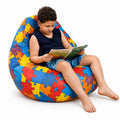 Puff Sensorial Cores do Autismo Fofão Infantil e Adolescente Courino Grande