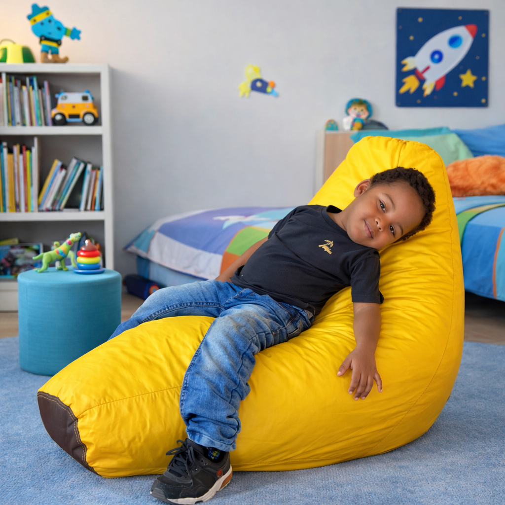 Puff Banana Infantil com Enchimento Courino Premium