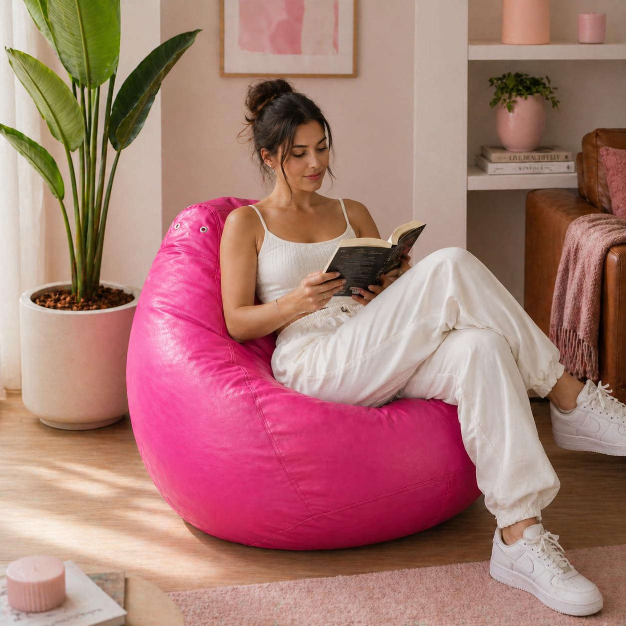 Puff Fofão Adultos e Crianças em Courino com Enchimento, Sala, Quarto Gamer