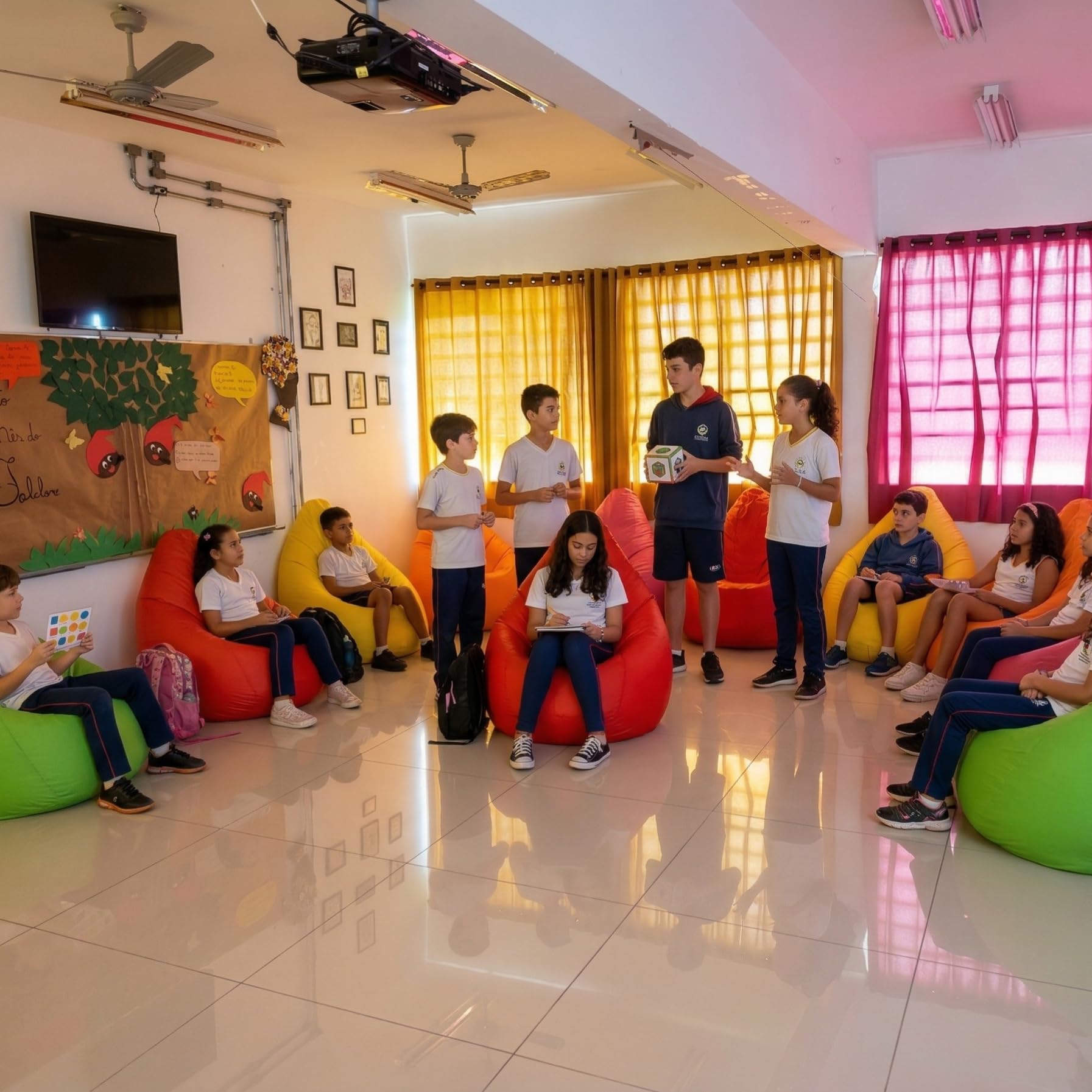 Puff Pêra Grande em Courino com Enchimento Impermeável Sala, Quarto Gamer