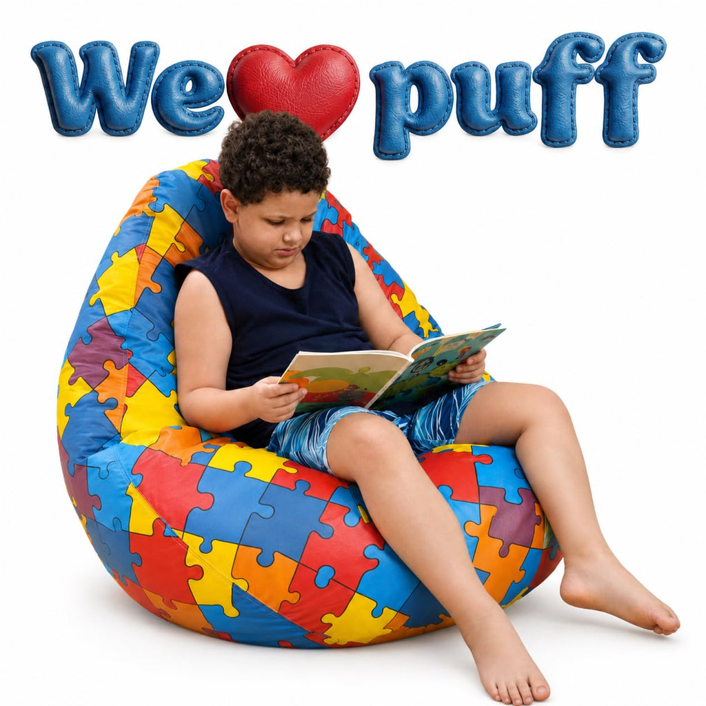 Puff Sensorial Cores do Autismo Fofão Infantil e Adolescente Courino Grande