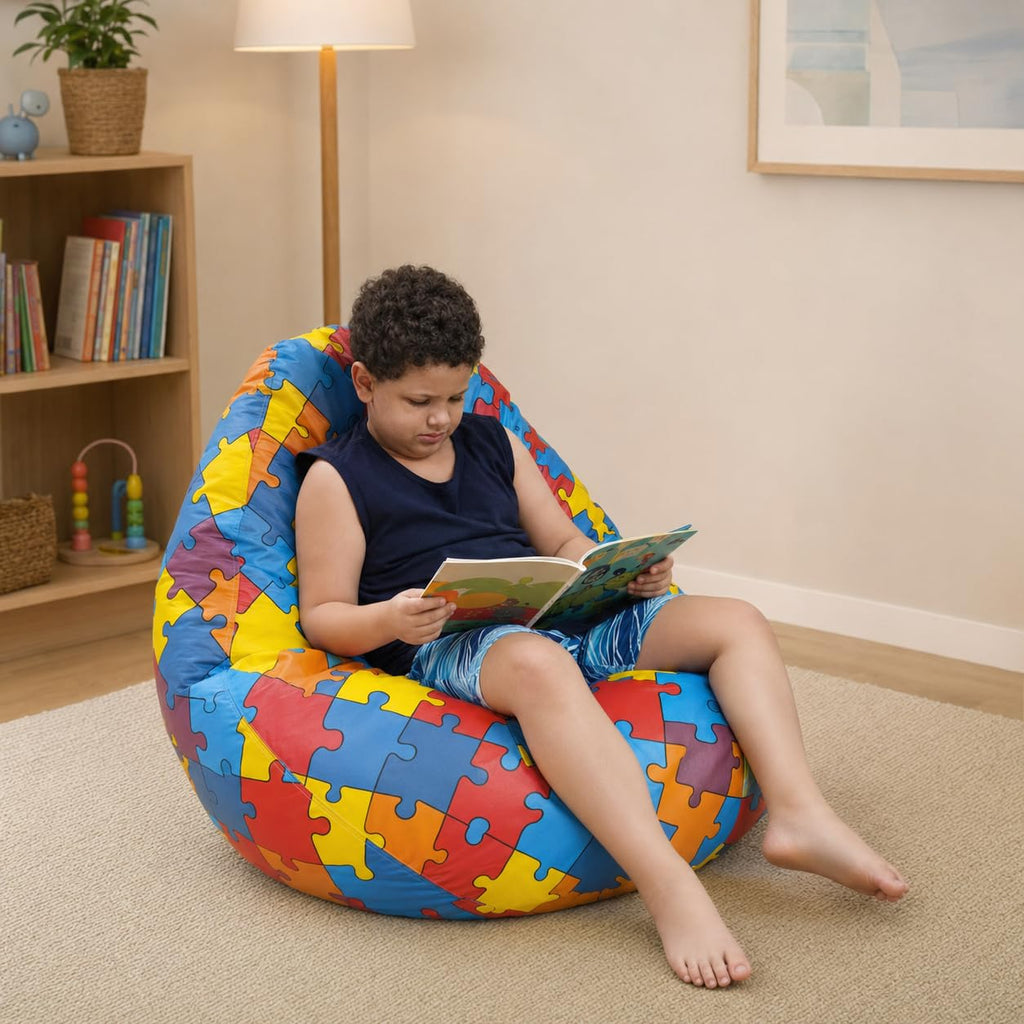 Puff Sensorial Cores do Autismo Fofão Infantil e Adolescente Courino Grande