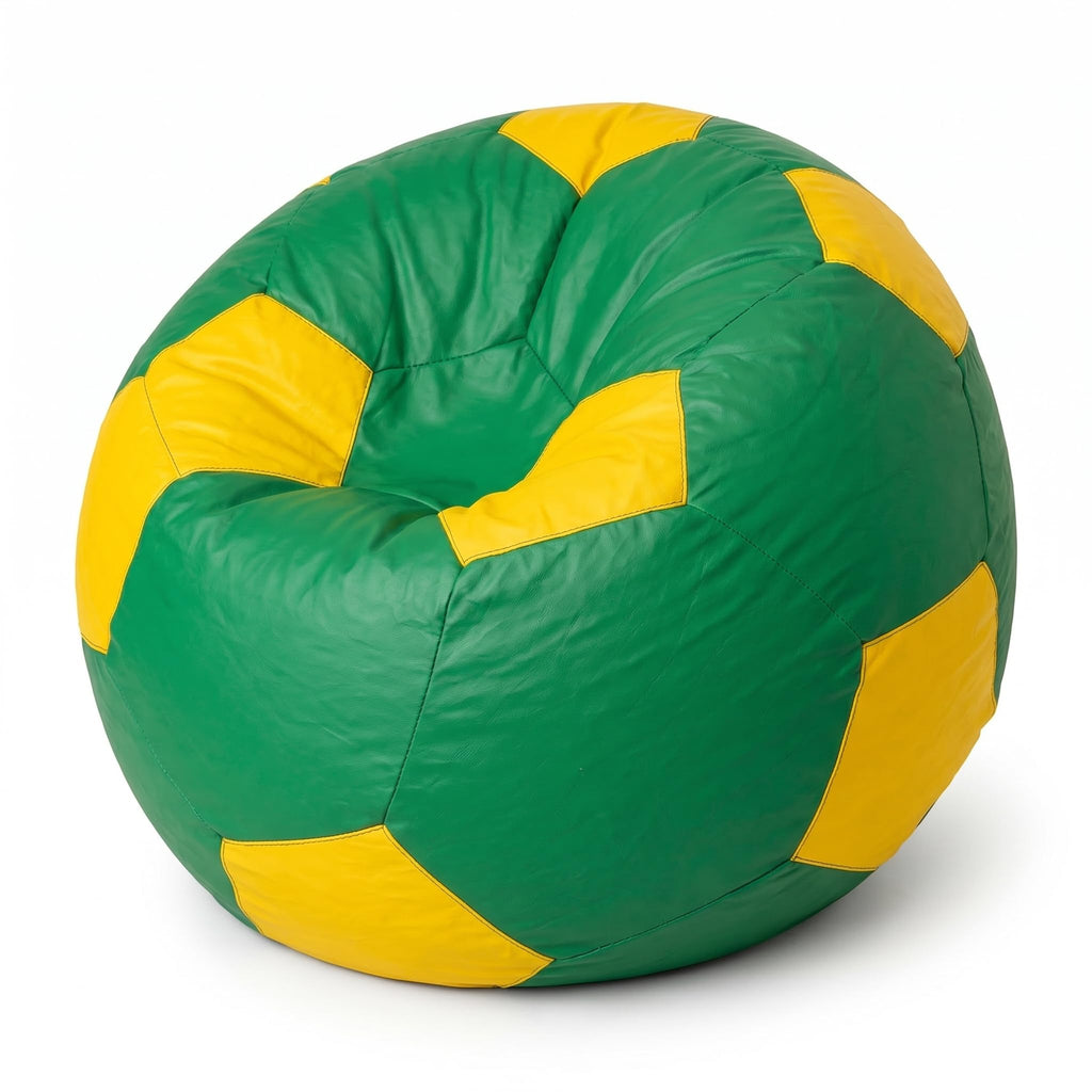 Puff Bola de Futebol Grande em Courino com Enchimento Sala Quarto Gamer