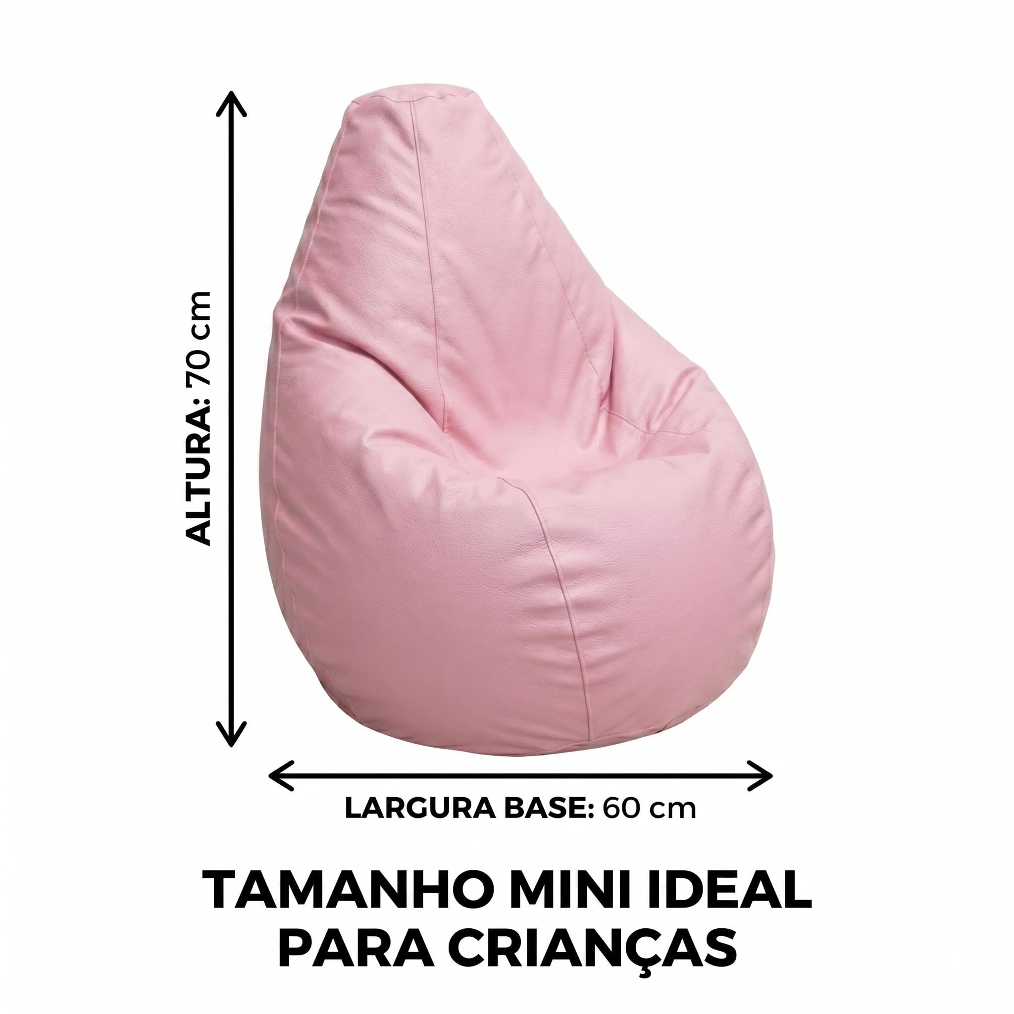 Puff Mini Pêra Infantil em Courino com Enchimento Sala Quarto Gamer Escolas