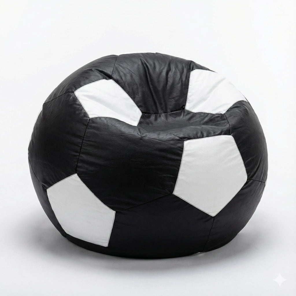 Puff Bola de Futebol Grande em Courino com Enchimento Sala Quarto Gamer