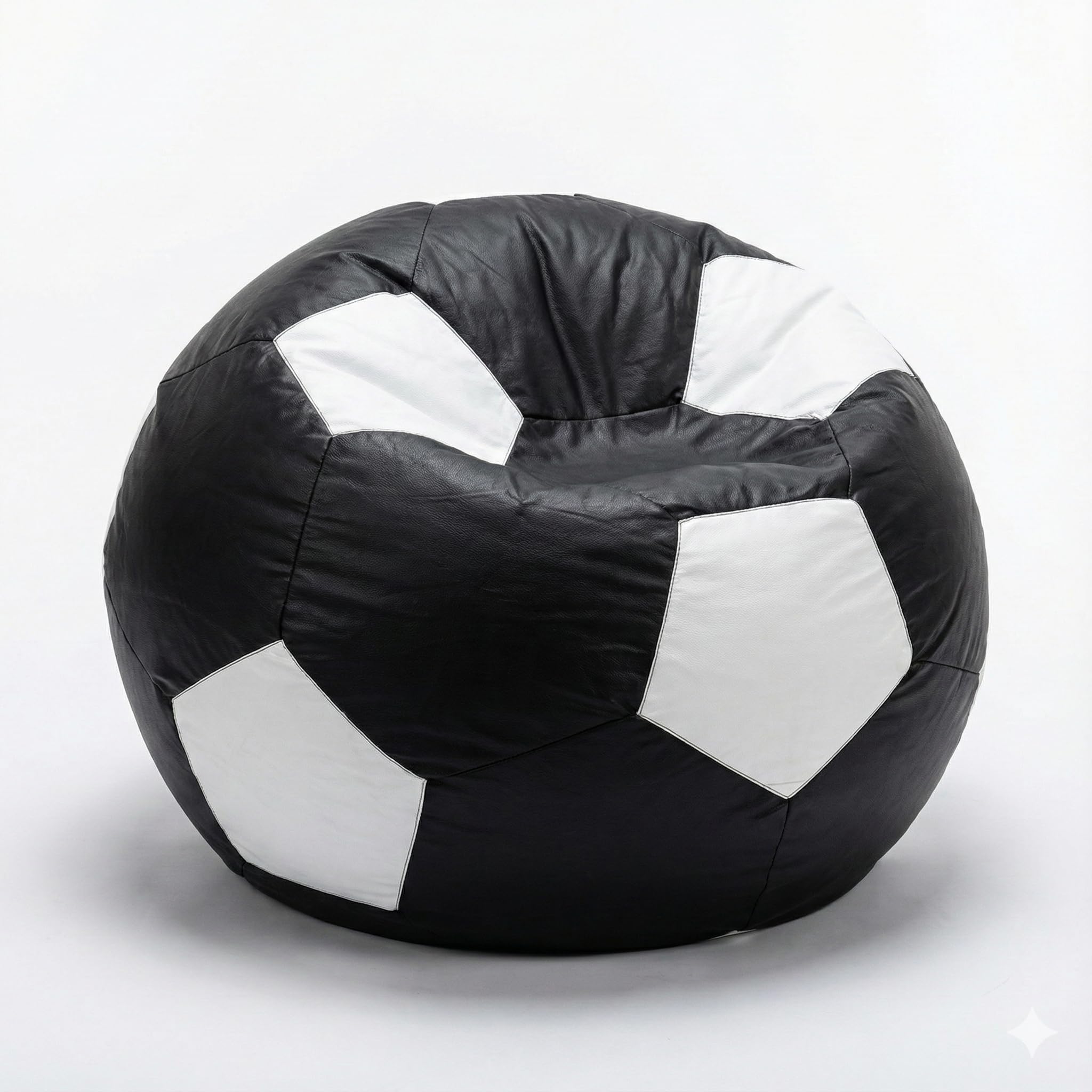 Puff Bola de Futebol Grande em Courino com Enchimento Sala Quarto Gamer