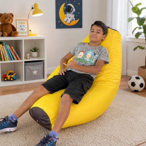Puff Banana Infantil em Courino com Enchimento Sala Quarto Escolas