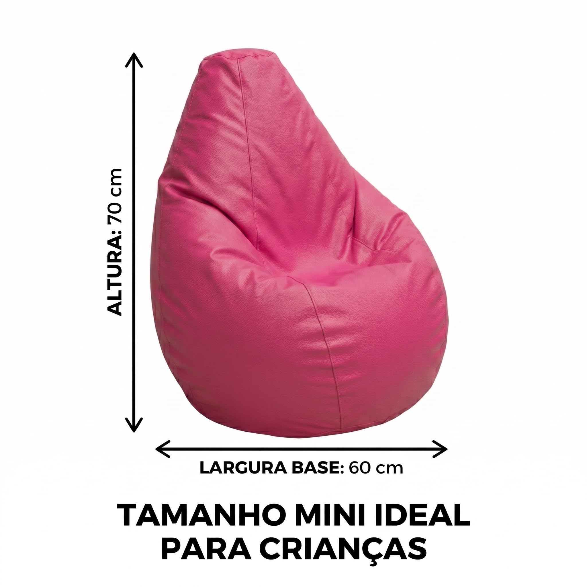 Puff Mini Pêra Infantil em Courino com Enchimento Sala Quarto Gamer Escolas