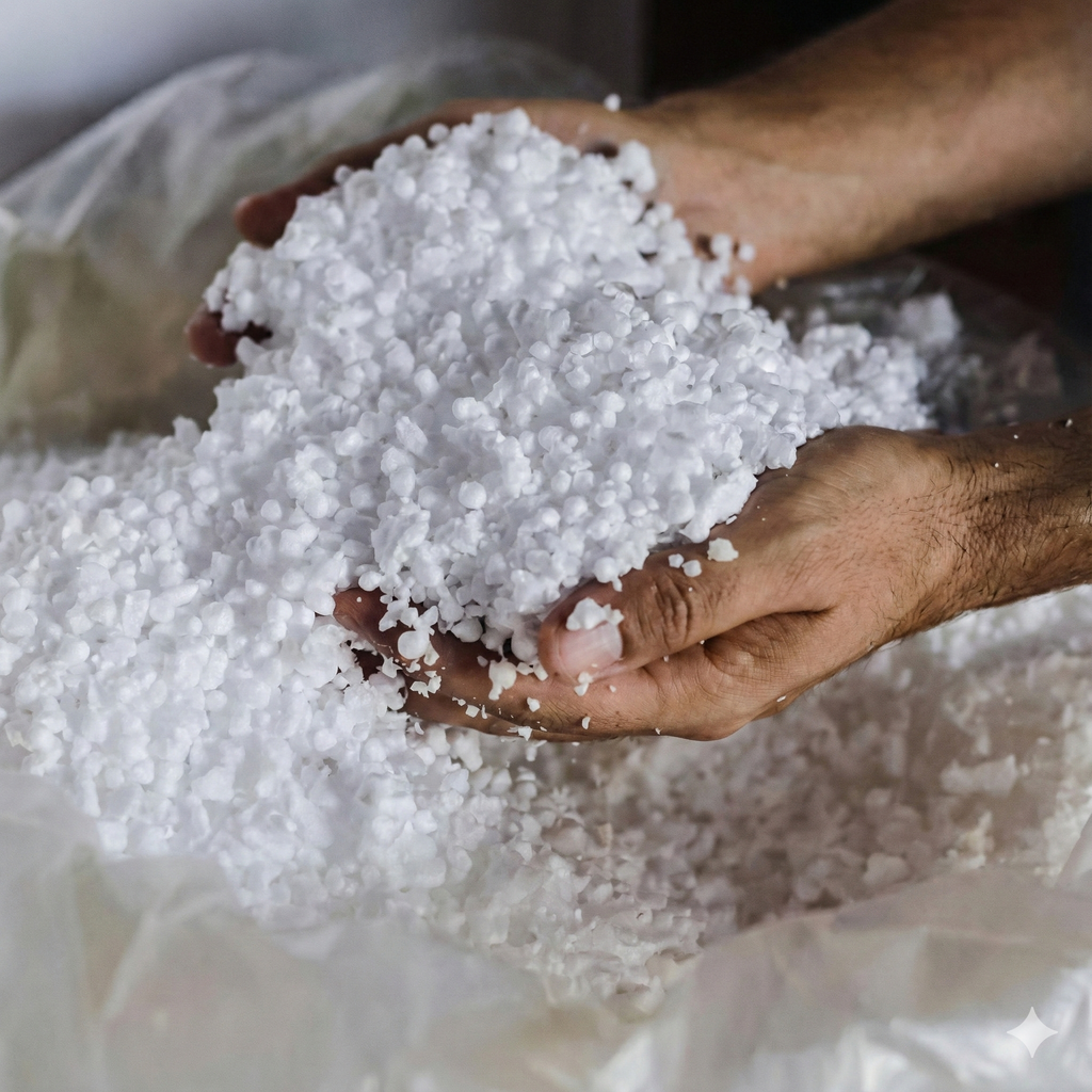 Saco de Isopor Triturado 300 Litros para Enchimento de Puffs, Almofadas e Concreto Leve na Construção Civil