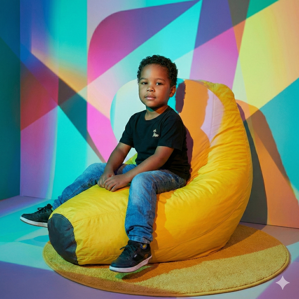 Puff Banana Infantil com Enchimento Courino Premium