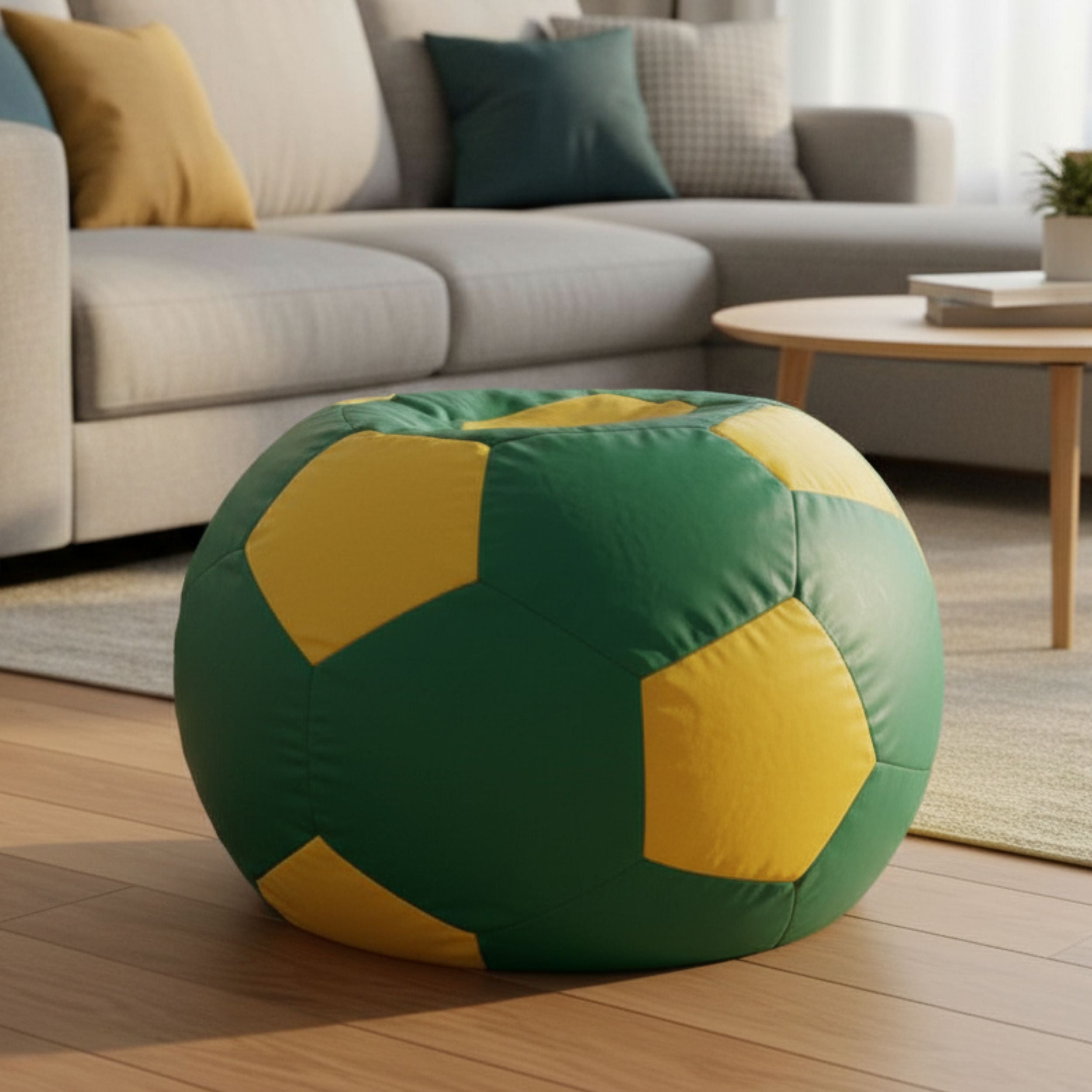 Bola de Futebol - Verde com Amarelo